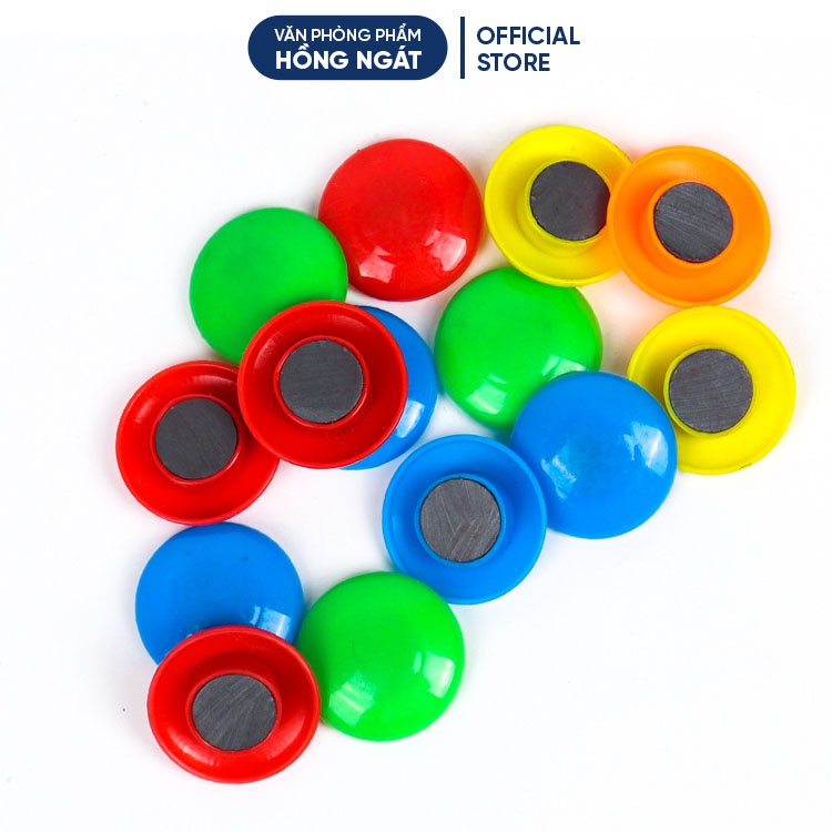 Nam châm tròn vỉ 12 viên đường kính 32mm, đồ dùng giáo cụ dạy học tiếng anh trong học tập của giáo viên tiểu học GC23