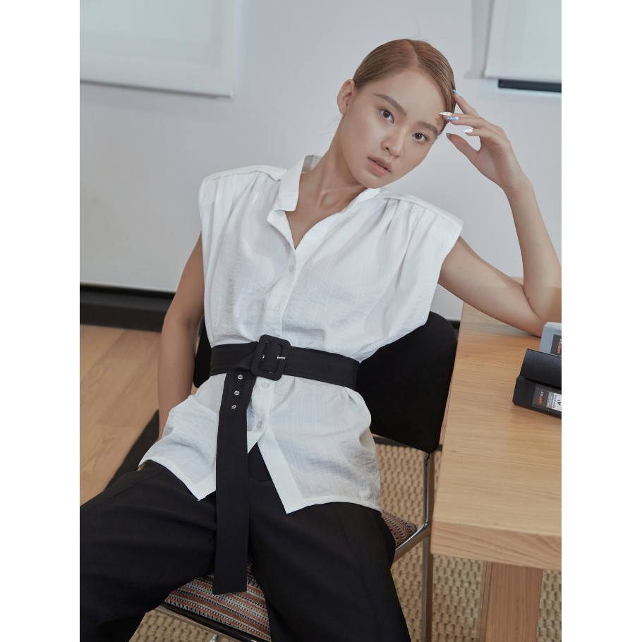 COCO SIN - Áo Sơ Mi Trắng Độn Vai Không Kèm Belt | BigBuy360 - bigbuy360.vn