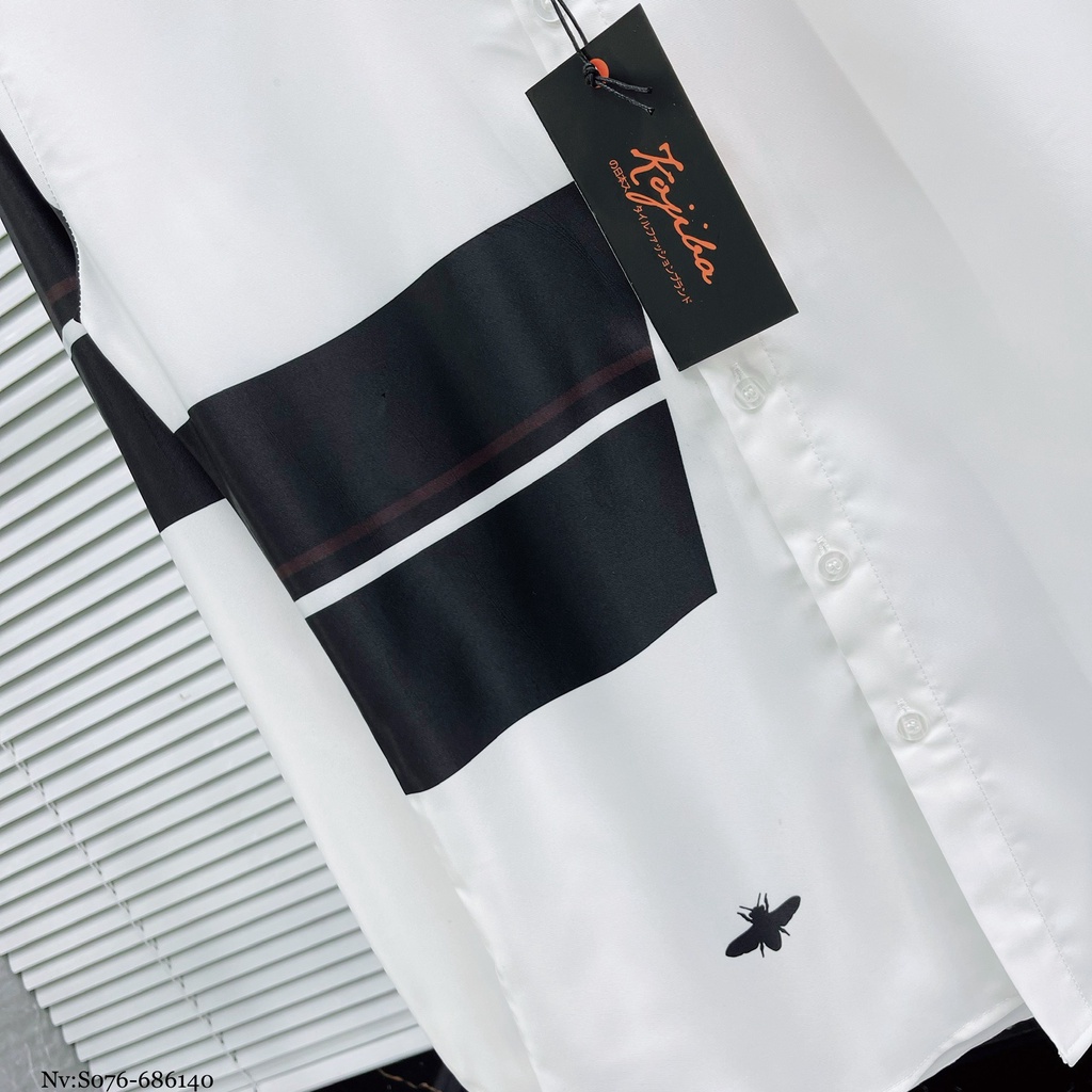 Áo Sơ Mi Trắng Nam Họa Tiết Viền Tay Và Ngực Sang Trọng Lịch Sự - Áo Cổ Bẻ Cao Cấp Dành Cho Nam DT STORE MENWEAR