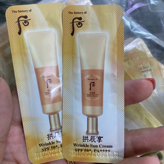 Kem Chống Nắng Dưỡng Trắng Chống Nhăn Cao Cấp Whoo Wrinkle Sun Cream sample