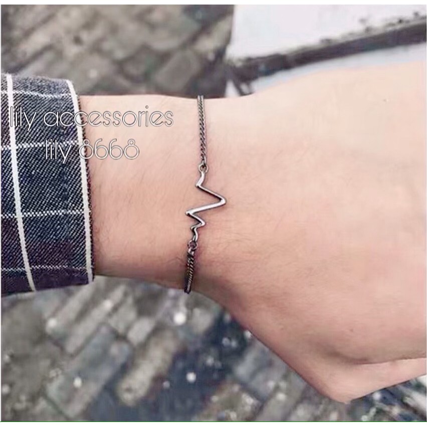 Heartbeat Charm Bracelet lắc tay vòng tay nhịp tim cho cặp đôi nam nữ