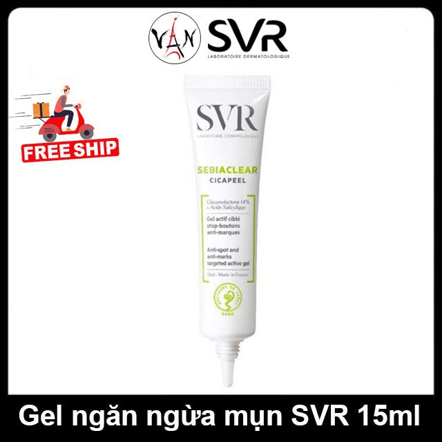 [Tem chính hãng] Gel hỗ trợ làm giảm mụn SVR sebiaclear cicapeel 15ml