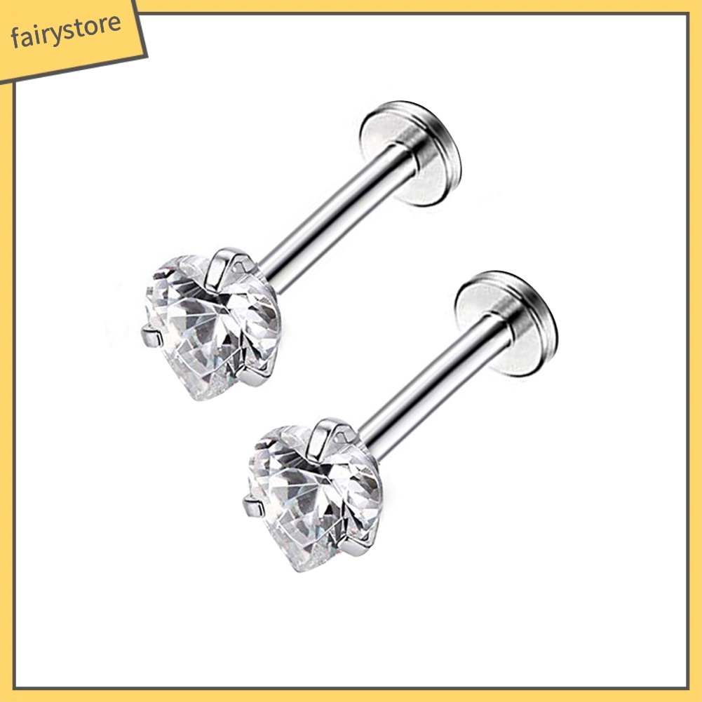 Cặp khuyên môi đính đá bằng inox thời trang cho nữ