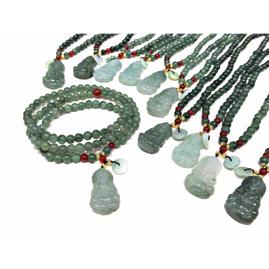 Vòng tay Phong Thủy Jade mix Phật Di Lặc và Đồng Điếu thiên nhiên quấn 3 vòng tay VT150 - Hợp tất cả các mệnh