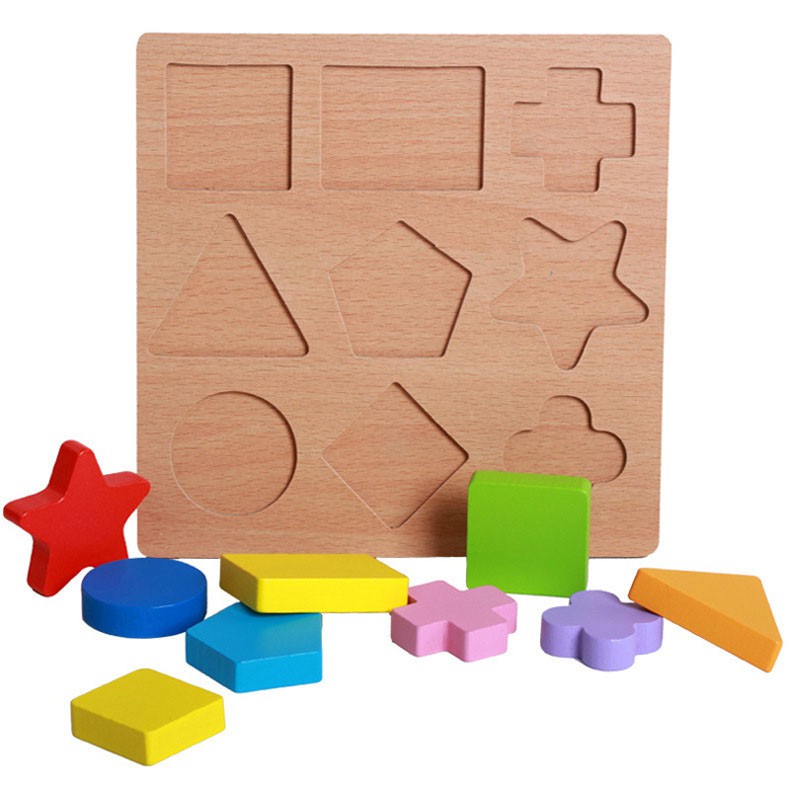Đồ chơi giáo dục Combo 4 Bảng ghép khối hình học bằng gỗ nổi theo Montessori - ĐỒ CHƠI GỖ THÔNG MINH VINATOYS