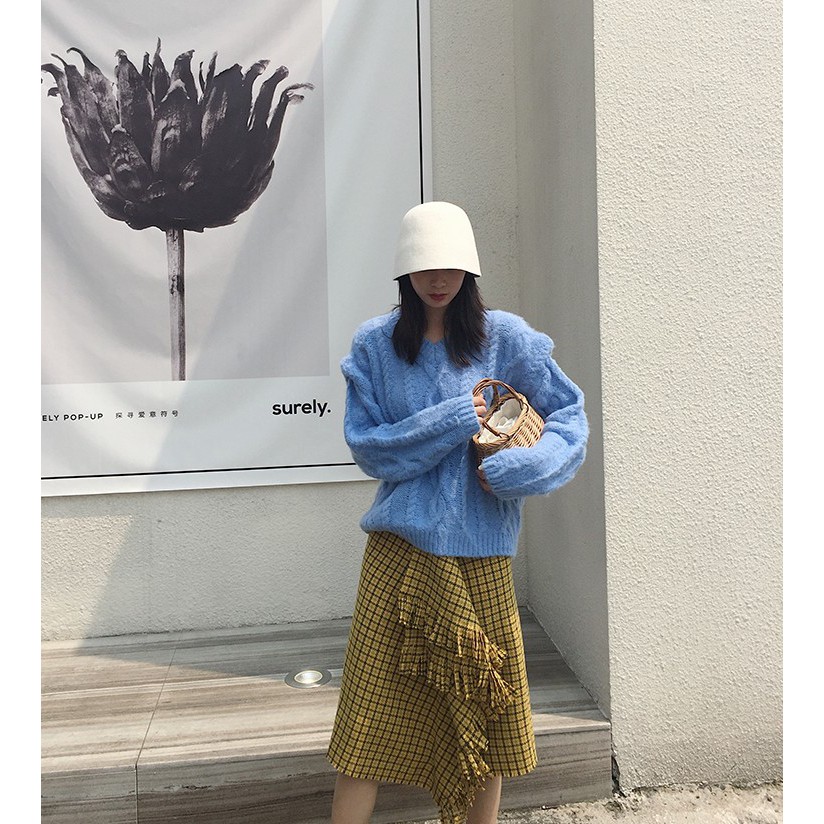 Mũ 100% len màu trơn phong cách Anh Quốc thời trang thanh lịch cho nữ