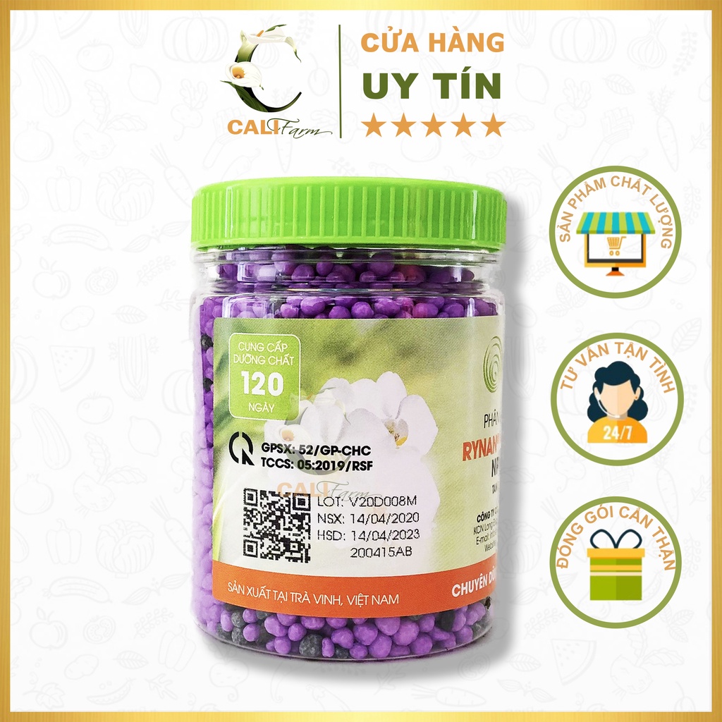 [Combo 3 hộp] Phân tan chậm RYNAN 200 NPK 31-08-08 chuyên dùng cho lan con hũ 150g [sieutietkiem]