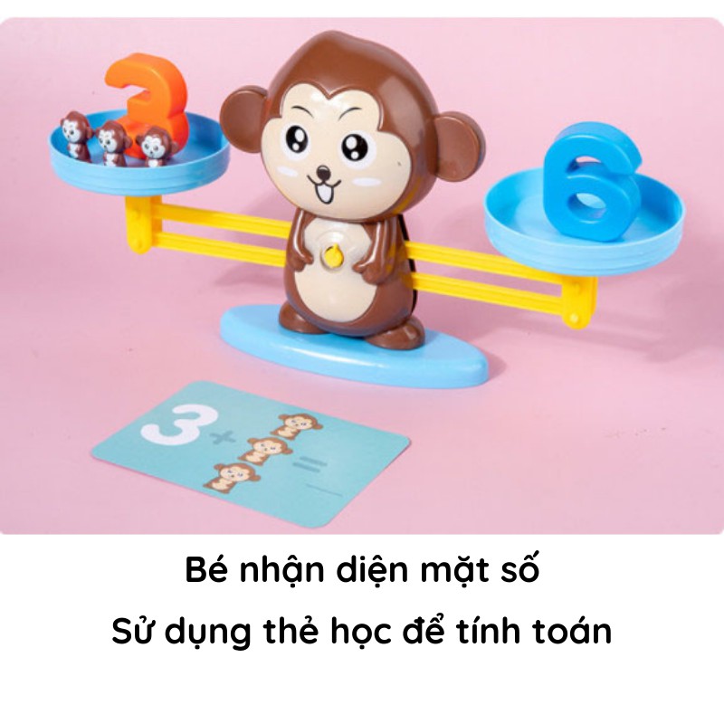 Đồ chơi khỉ toán học cân bằng thông minh MONKEY BALANCE cho bé tập đếm số  và phép tính phát triển tư duy toán học AIQ