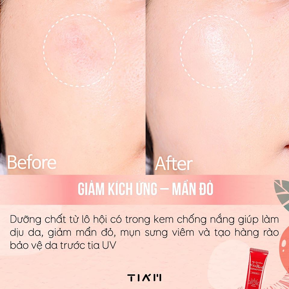 (chính hãng, tem chống giả) kem chống nắng - dưỡng trắng da Vita Red  TIAM