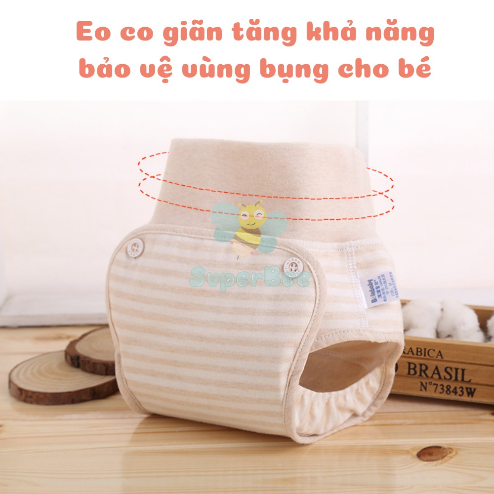 (0-2 tuổi) Tã Quần Vải Cotton Siêu Thoáng Khí, Chống Thấm Mịn Màng Cho Trẻ Sơ Sinh, Quần Tã Cạp Cao Bear Baby Cao Cấp