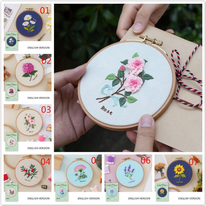 Bộ Kit Set tập thêu thủ công DIY cho người mới bắt đầu