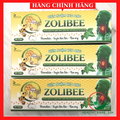 Viên ngậm keo ong xuyên tâm liên ZOLIBEE Tuýp 24 viên , Giảm ho giảm đau rát họng giảm đờm ngứa họng và ho lâu ngày