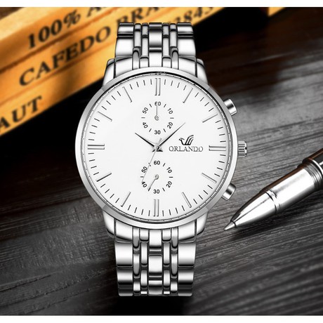 Đồng hồ nam Orlando dây đeo kim loại cao cấp bền đẹp, phong cách sang trọng quý phái