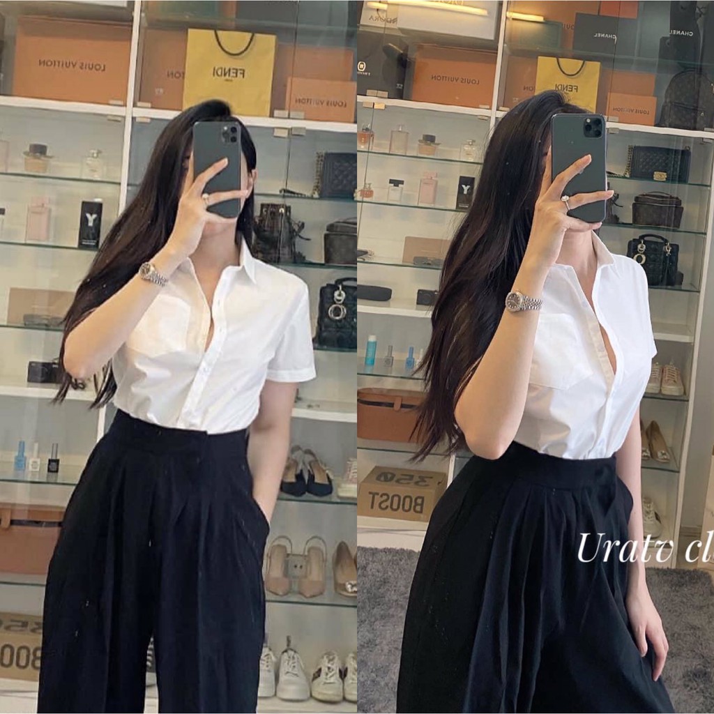 [FREESHIP - ẢNH CHÍNH CHỦ] Áo SƠ MI G.U tay lật ngắn 175