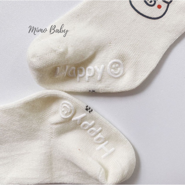 Tất vớ cao cổ màu trắng in hình con vật dễ thương cho bé T30 Mimo Baby