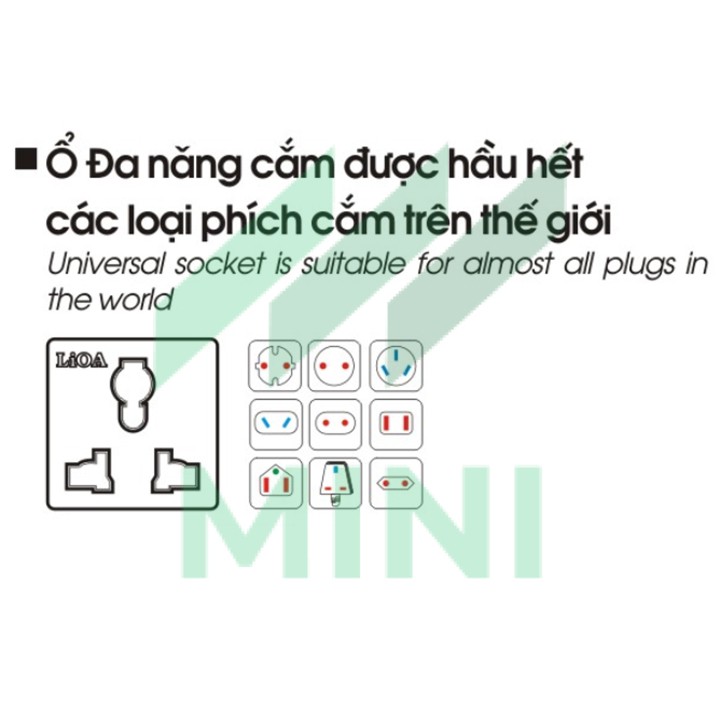 Phích cắm LiOA chuyển chân cắm 3 chấu thành 2 chấu