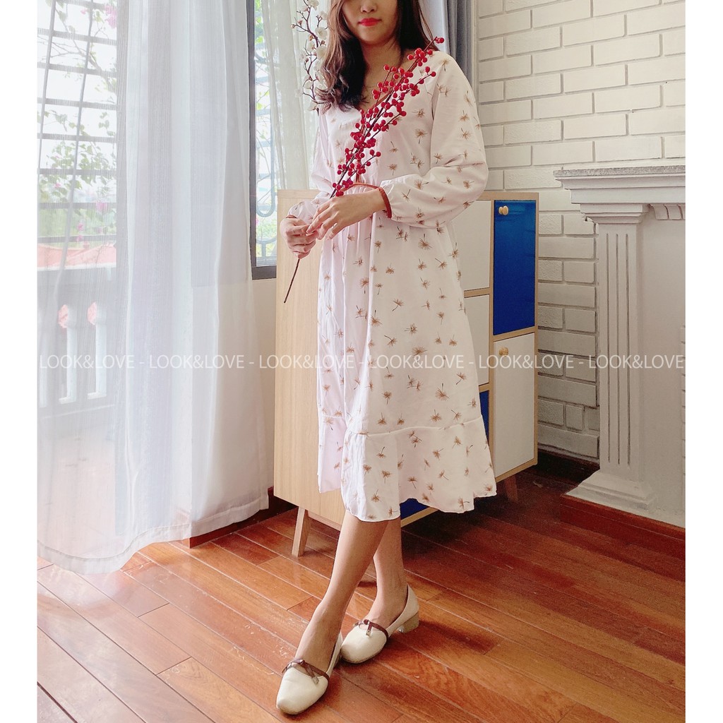 [Ảnh Thật] Váy Hoa Nhí Dáng Suông Dài Họa Tiết Bồ Công Anh Siêu Vintage, Mã L003 | BigBuy360 - bigbuy360.vn