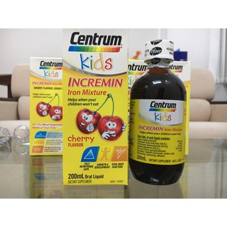 Vitamin Cho Bé Biếng Ăn kích thích ăn ngon miệng  - Centrum Kids Incremin Iron Mixture Úc 200ml