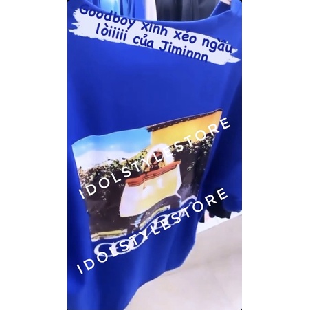 (Quà tặng kèm card BTS) Áo xanh như Jimin bts