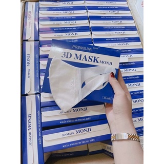 khẩu trang 3d mask MONjI hộp 50cai quai vải mềm (hàng chính hãng)