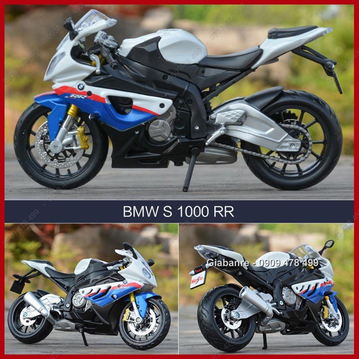 Mô Hình Xe Moto BM W S1000rr Trắng Xanh - Tỉ Lệ 1:12 - Maisto - 8607