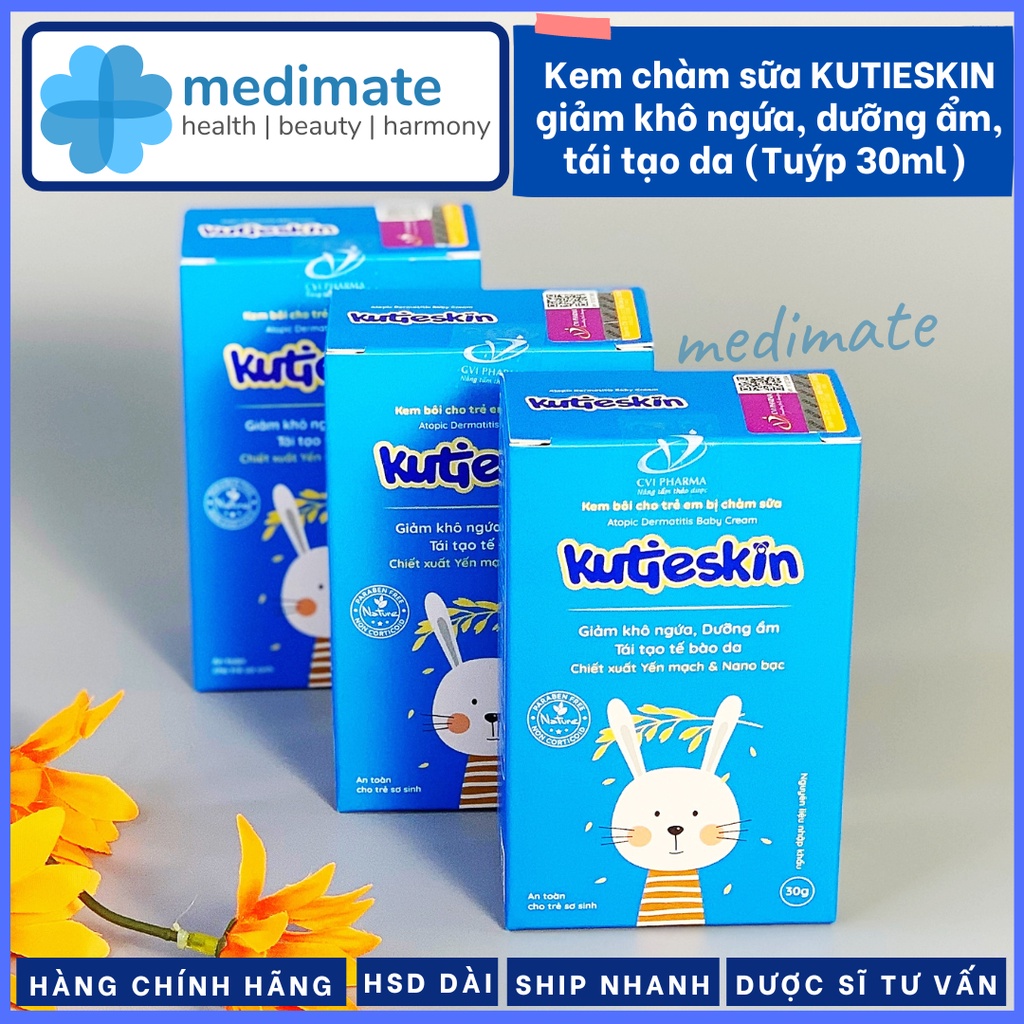 Kem bôi chàm sữa KUTIESKIN cho bé giảm khô ngứa, dưỡng ẩm, tái tạo da (Tuýp 30g)