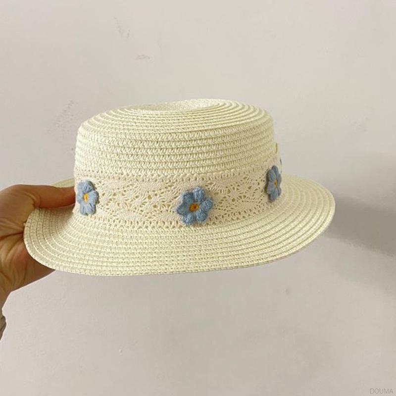 Mũ Cói Chống Nắng Phối Ren Hoa Thời Trang Mùa Hè Cho Bé