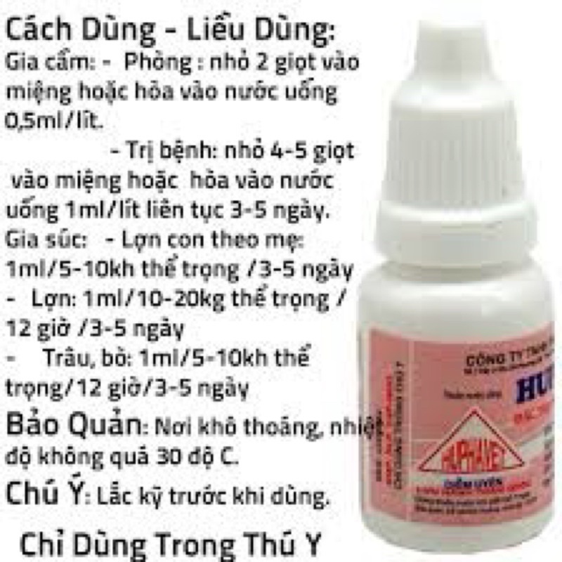 1 lọ HUPHAFLOCIN 10% dùng cho lợn gà vịt ngan ngỗng