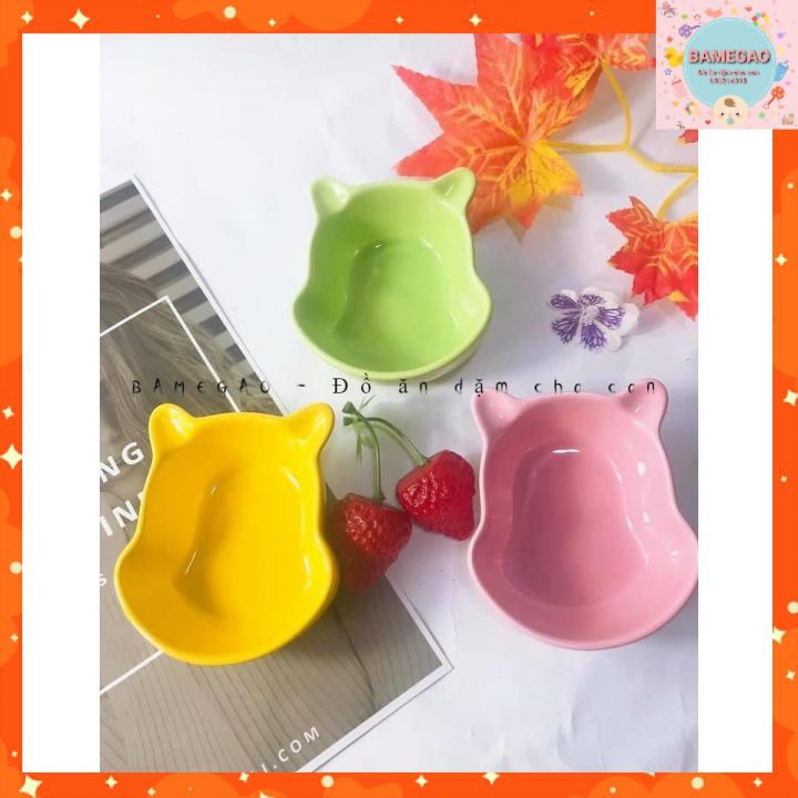 [Cỡ Nhỏ] Bát Ăn Dặm Gốm Sứ Hình Gấu POOH, Chén Ăn Dặm Kiểu Nhật Cho Bé, KT 8x9x3.5cm 90ml - BAMEGAO