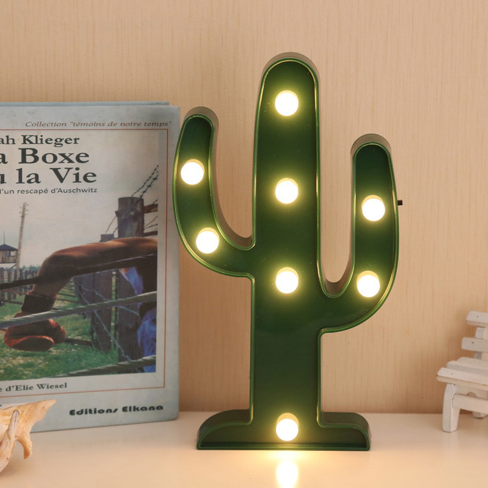Đèn LED 3D trang trí nội thất hình cây xương rồng lãng mạn