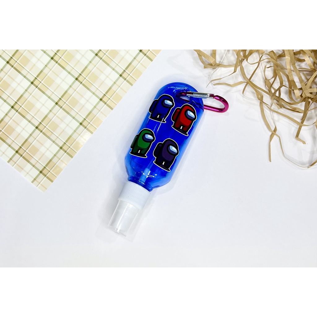 Bình xịt bầu dục 50ml tặng kèm sticker Among us và móc treo tiện dụng