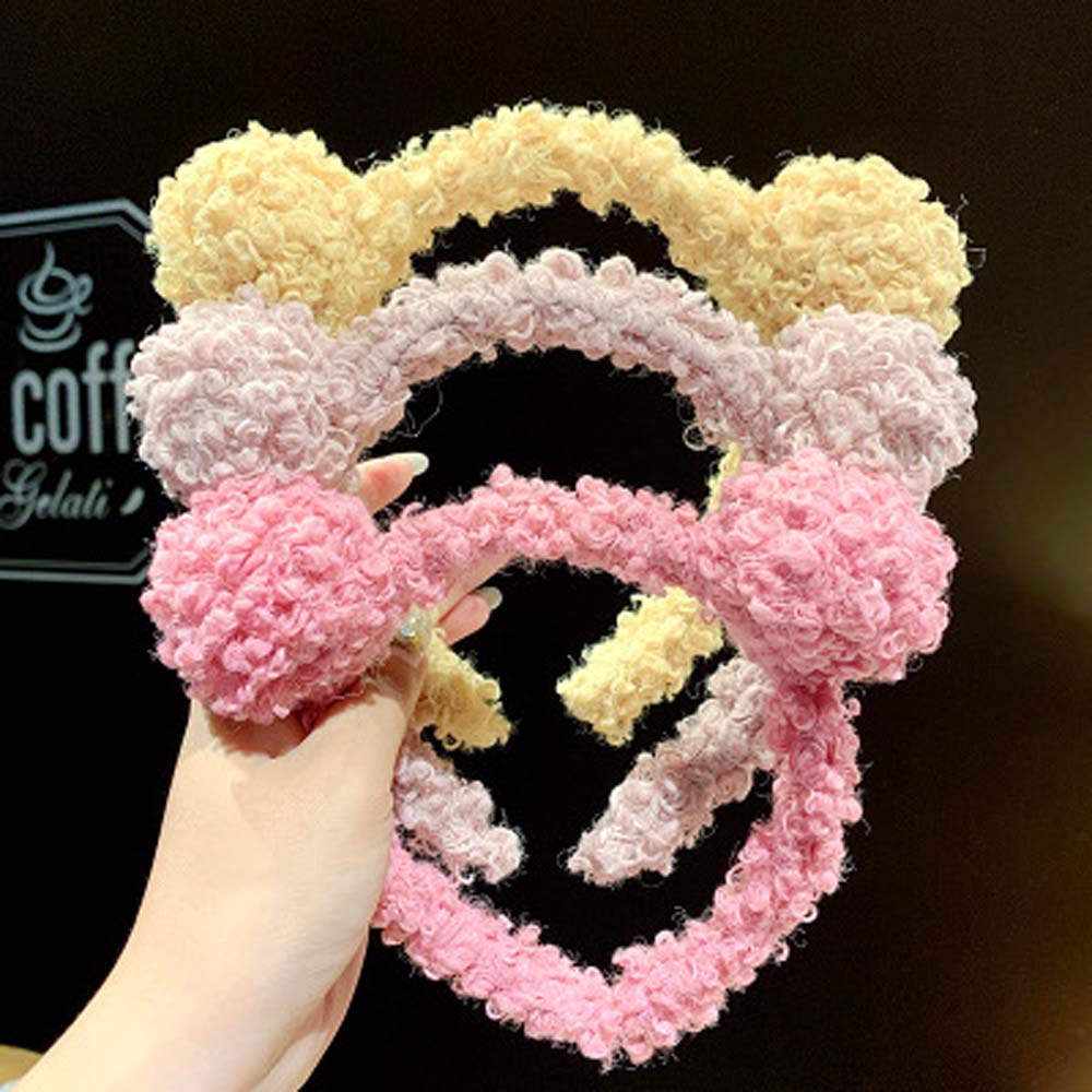 Băng Đô Cài Tóc Phối Vải Lông Cừu Thời Trang Cho Nữ