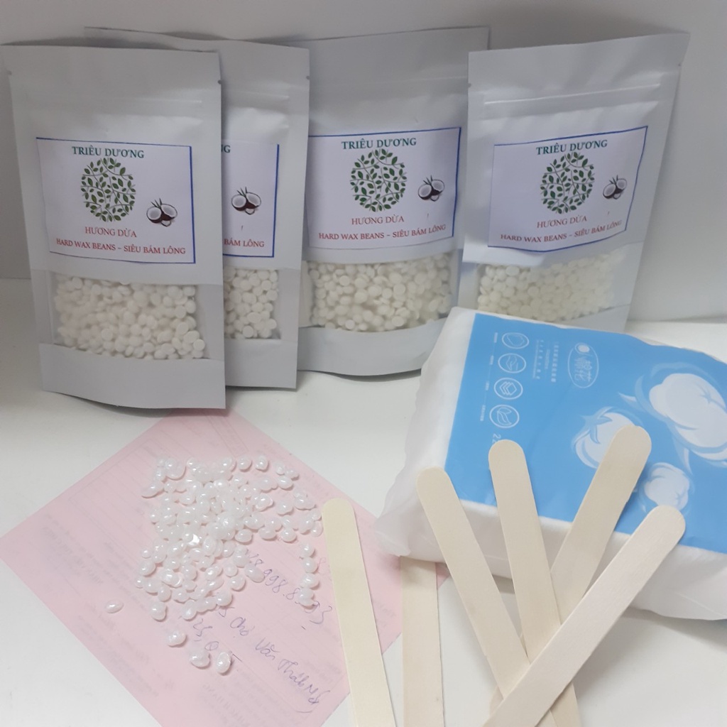 100g sáp wax lông nóng hương thơm (3 hương lựa chọn). Tặng thêm que gỗ lấy sáp tiện dụng