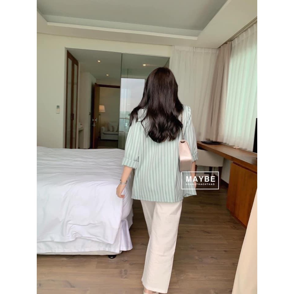 Áo vest nữ blazer kẻ sọc ullzang phong cách Hàn Quốc F12 | BigBuy360 - bigbuy360.vn