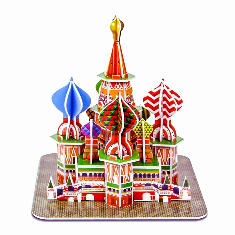Mô Hình Giấy 3D Magic Puzzle: Đền Thánh Vasily Hiển Phúc G268-28 [46 Chi Tiết]