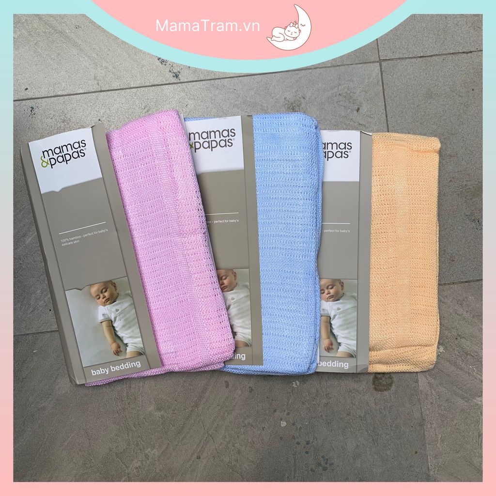Khăn/Chăn Lưới Sợi Tre MAMAS PAPAS - Chăn Mền Pháp chống ngạt An Toàn cho bé 120*170cm
