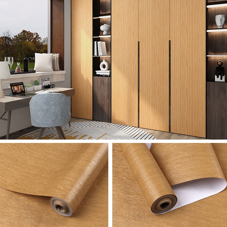 Decal dán tường GIẢ VÁN VÀNG SẪM W019 khổ rộng 60cm( giá bán 1 mét dài tới)