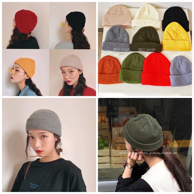 Mũ len beanies trơn unisex phong cách hàn quốc