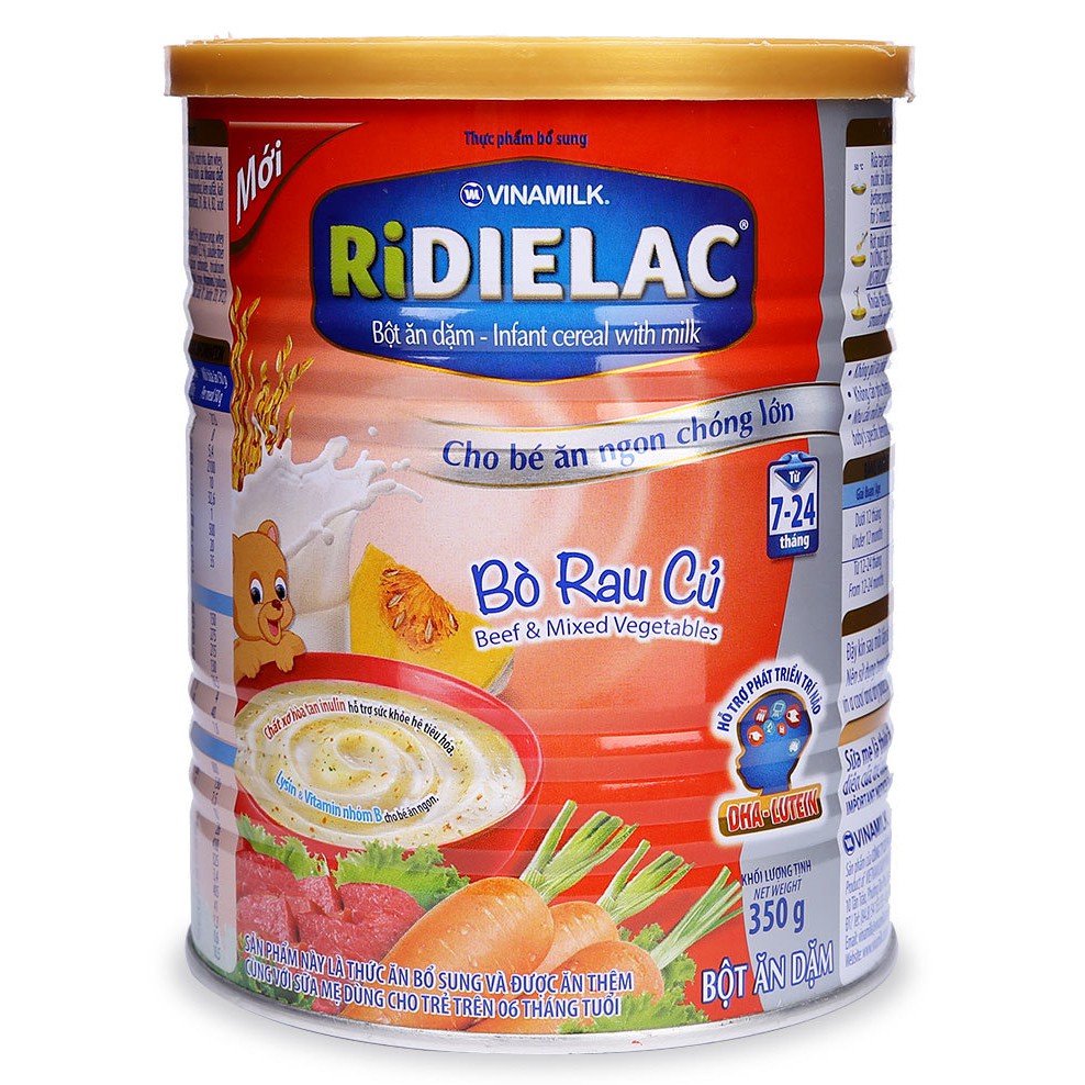 Bột Ăn Dặm Ridielac Gold Vinamilk Đủ Vị Lon 350g
