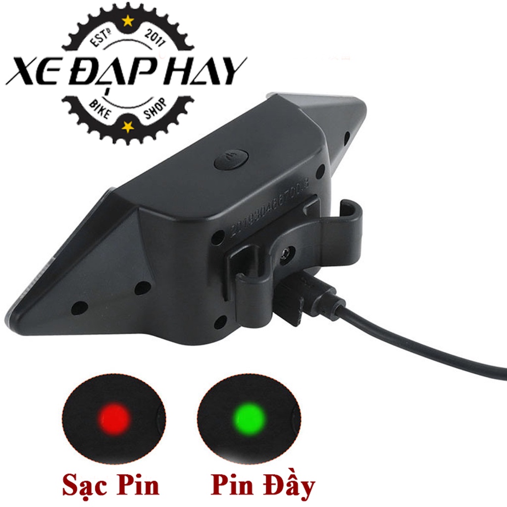 Đèn Hậu Xi Nhan Xe Đạp Điều Khiển Từ Xa | Sạc Pin USB 500mAh, Chống Nước IPX2 Tuổi Thọ LED 30000 Giờ