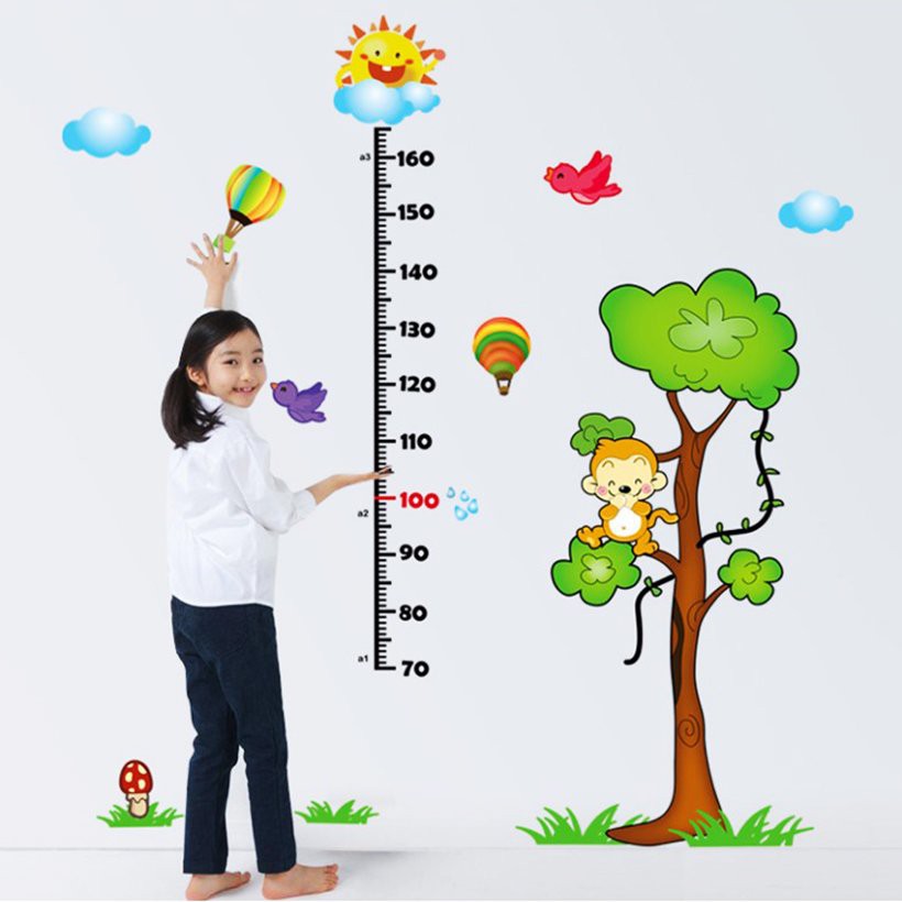 Decal Đo chiều cao cho bé (Rất đáng yêu và ngộ nghĩnh nhé các mẹ)