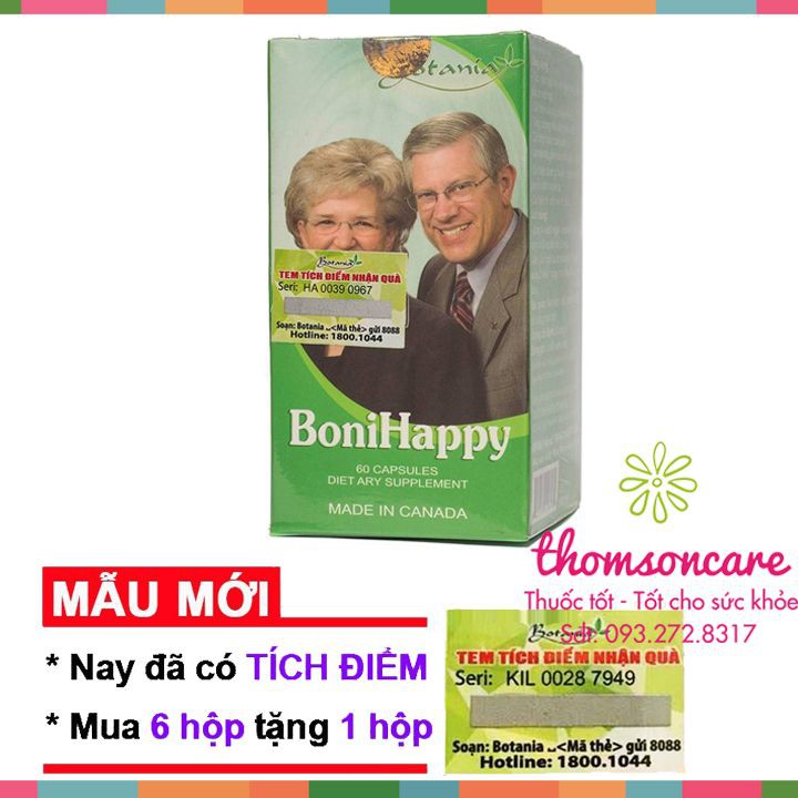 BoniHappy hỗ trợ giúp giảm mất ngủ, an thần - Mua 6 tặng 1 bằng tem tích điiểm