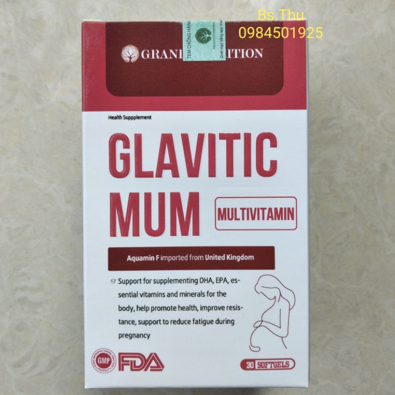 GLAVITIC MUM hộp 30 viên bổ dành cho mẹ bầu và sau sinh
