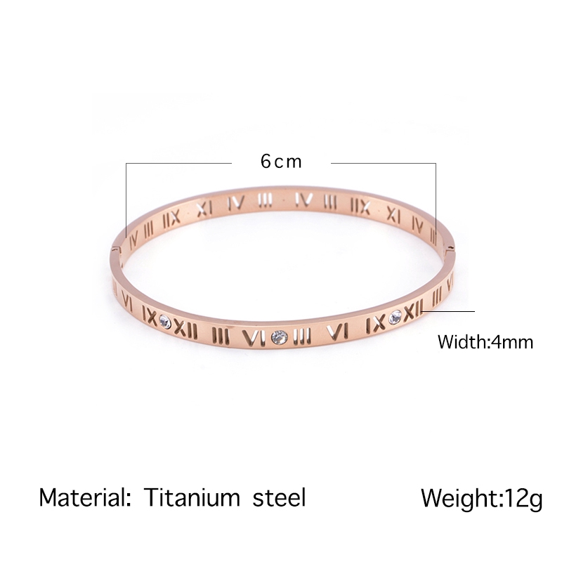 Vòng tay MAYEBE LAVEND từ titan màu vàng hồng khảm đá nhân tạo thời trang dành cho nữ