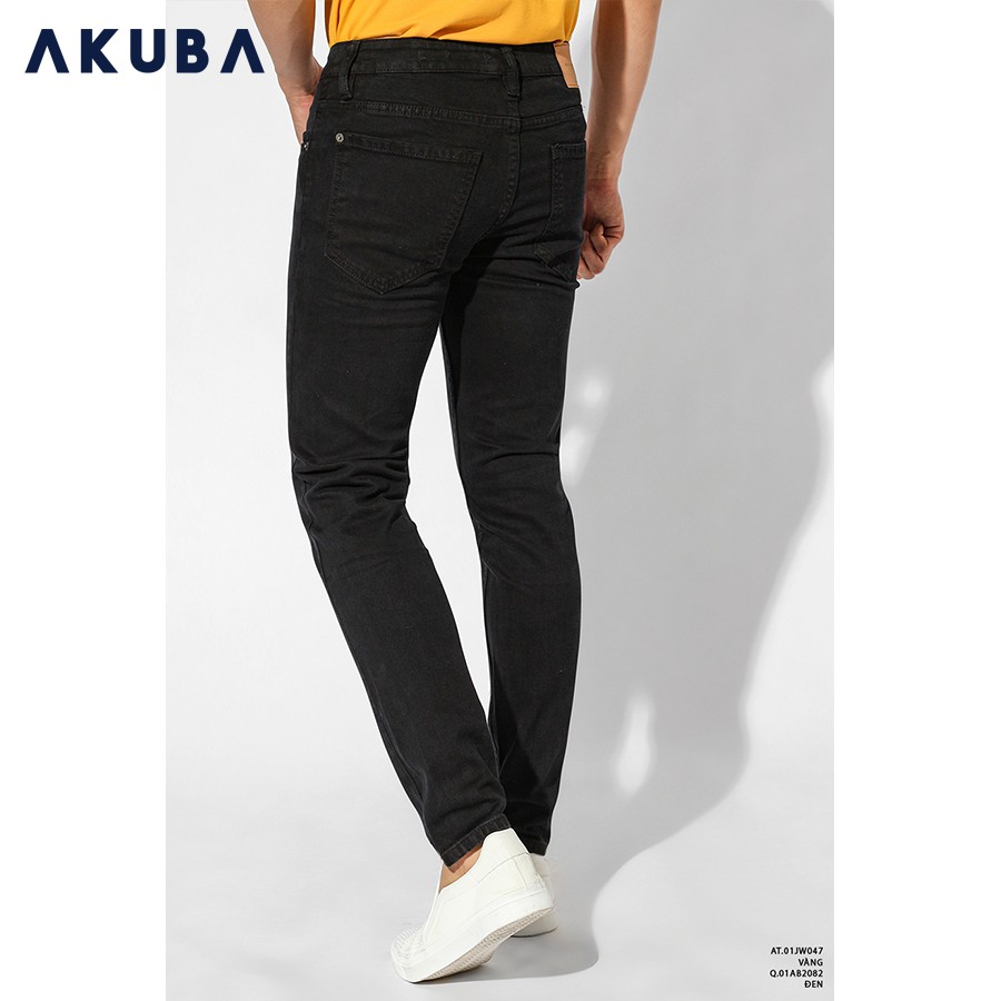 Quần Jean Nam Đen Trơn Co Dãn Form slimfit AKUBA | 01AB2082