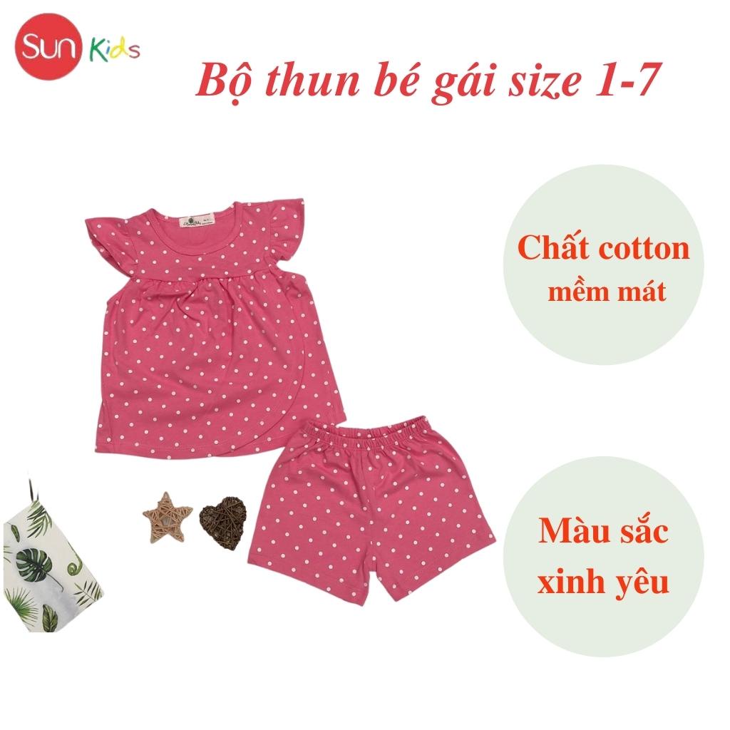 Đồ bộ thun bé gái, đồ bộ trẻ em chất cotton, có nhiều màu, size 5-8 tuổi - SUNKIDS