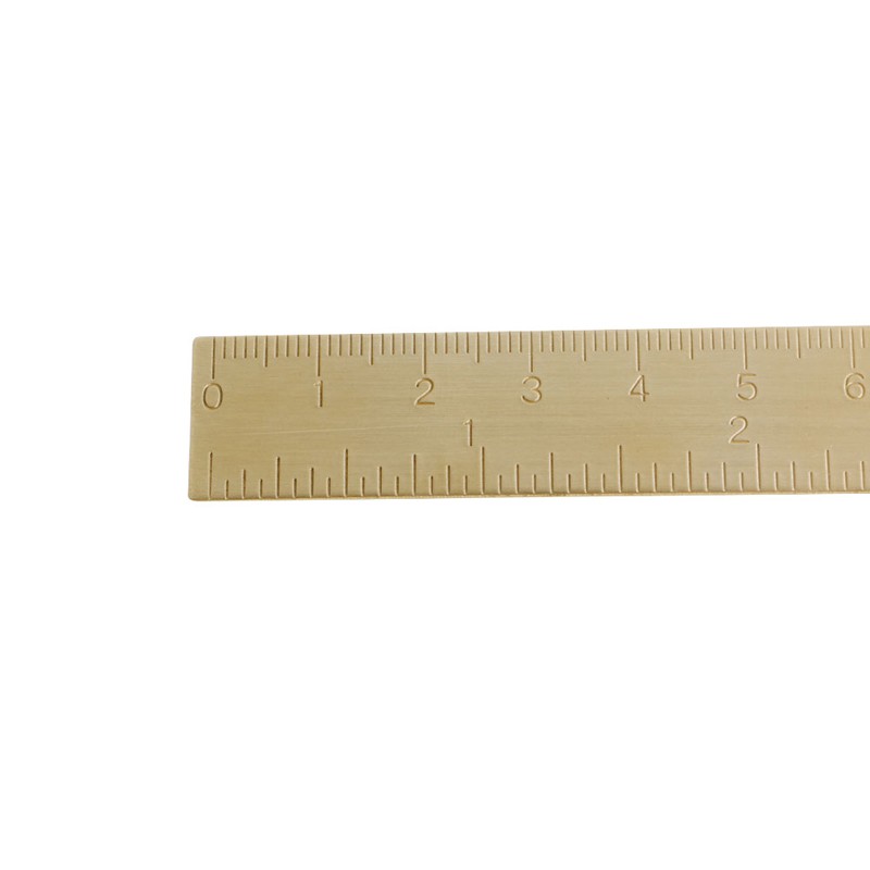 Thước bằng đồng thau đơn vị đo cm và inch tiện dụng