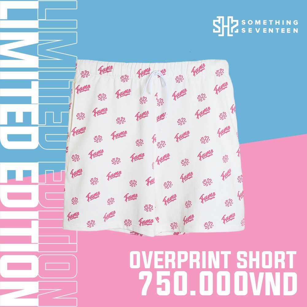 Quần Overprint Short White Limited Something Seventeen X Fabo Nguyen