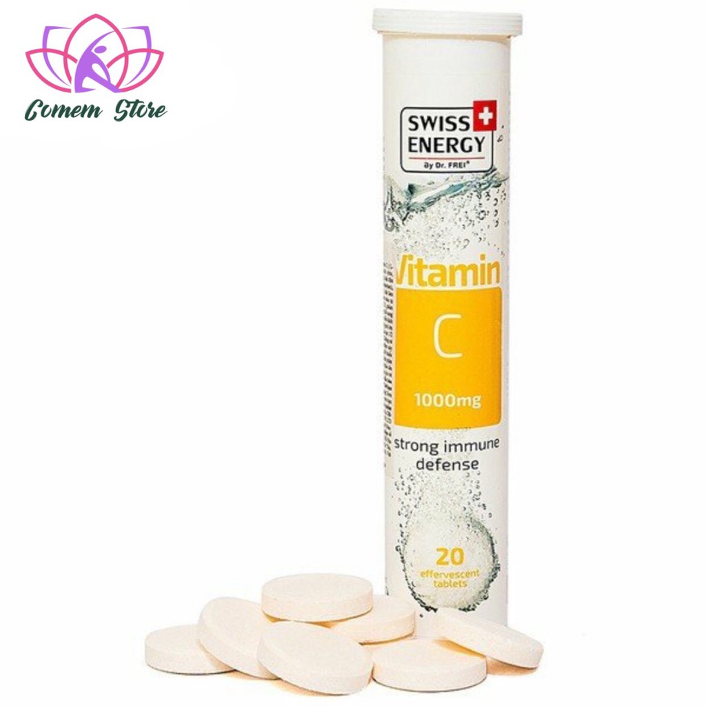 Viên Sủi Bổ Sung Vitamin C, Canxi & Multivitamin Swiss Energy (Tuýp 20 viên)