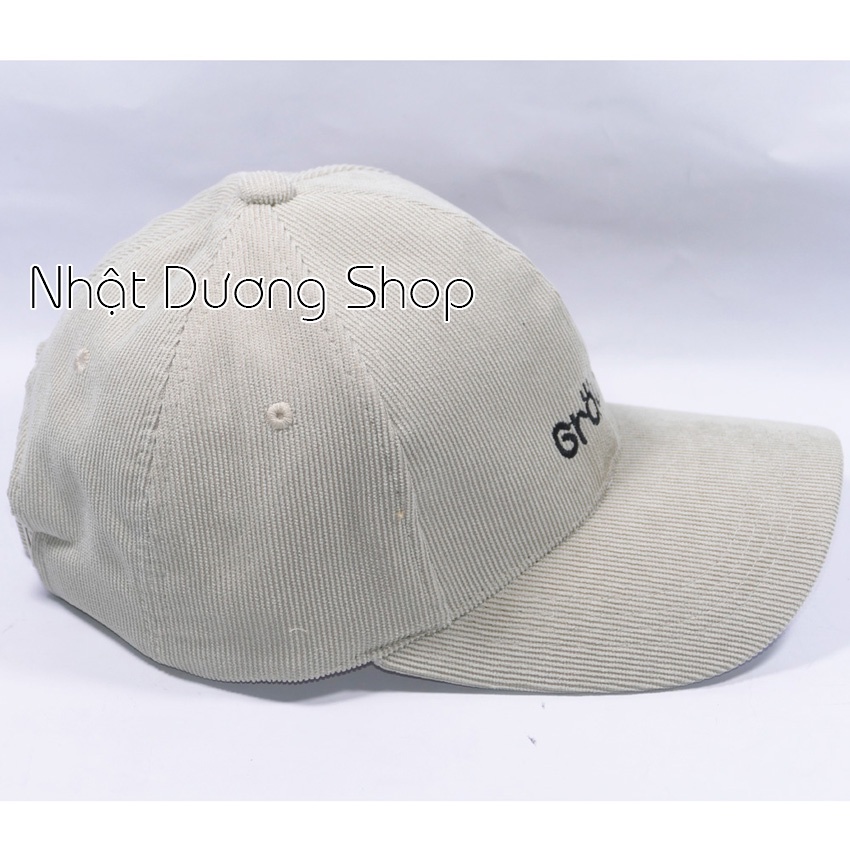 Mũ lưỡi trai ❤️ Nón kết thêu hình chữ Ground chất liệu nhung tăm cao cấp form unisex nam nữ